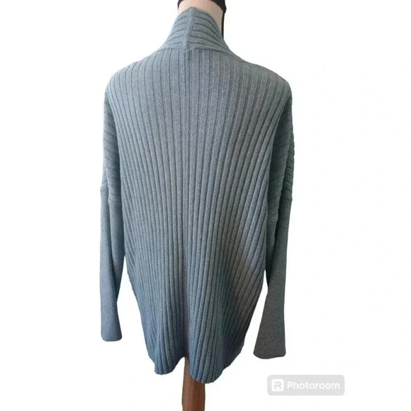 J.Jill Pure Jill Open Cardigan Wool Blend Drop Shoulder Ribbed Sweater Medium - Picture 3 of 6